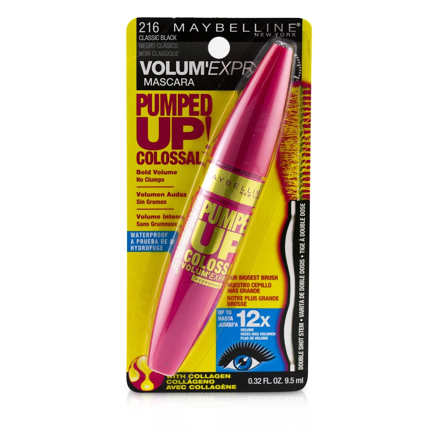 Maybelline Volum' Express Pumped Up Colossal Waterproof Mascara - # Black 9.5ml/0.32oz 3 Maybelline Volum' Express Pumped Up Colossal Waterproof Mascara - # Black 9.5ml/0.32oz