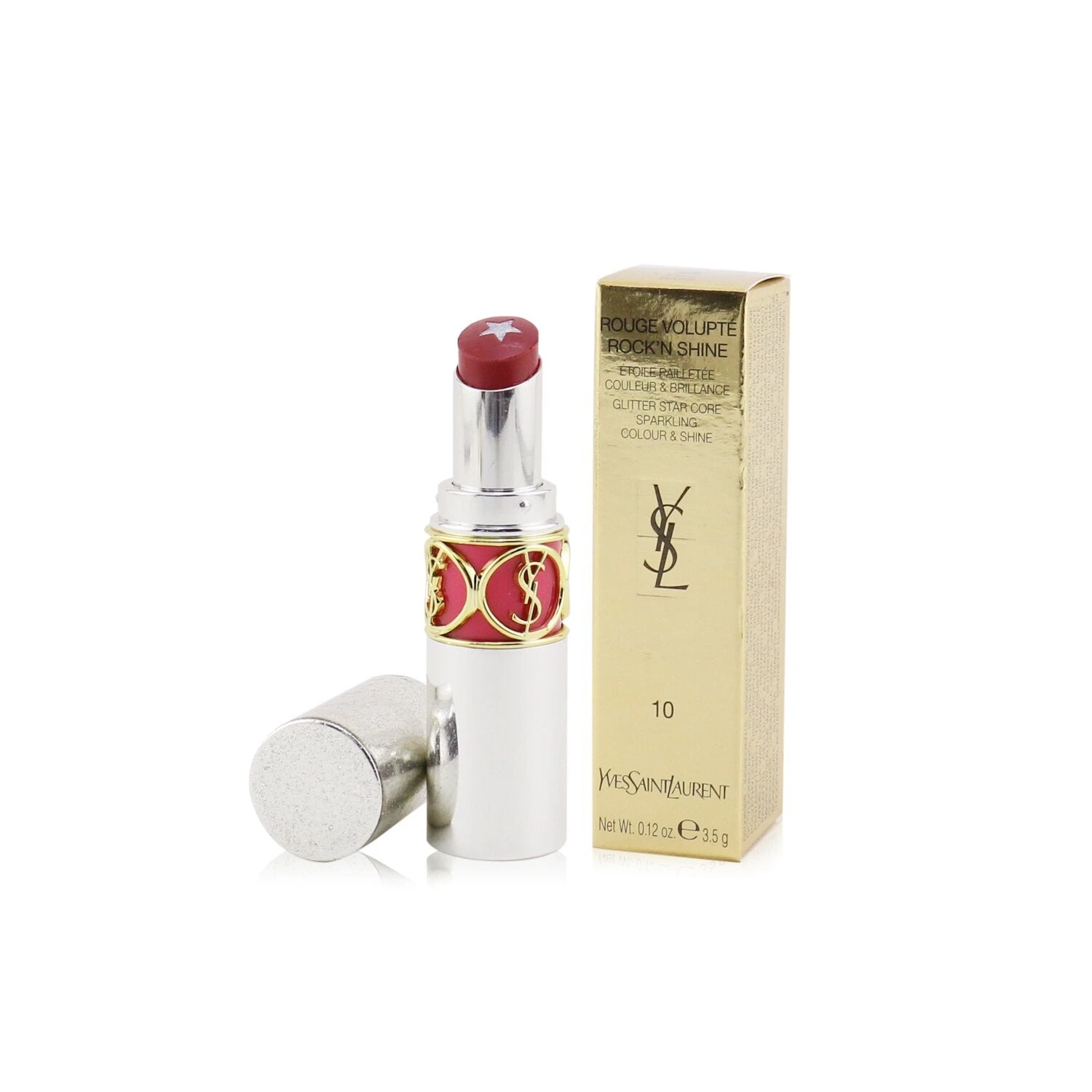 Yves Saint Laurent Rouge Volupte Rock'N Shine Lipstick - # 10 Pink Bass 3.5g/0.12oz 20 Yves Saint Laurent Rouge Volupte Rock'N Shine Lipstick - # 10 Pink Bass 3.5g/0.12oz - Image 18