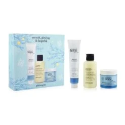 Philosophy Smooth, Glowing & Hopeful 3-Pieces Set: Renewed Hope In A Jar Peeling Mousse 75ml + One-Step Facial Cleanser 120ml + Renewed Hope In A Jar Hyaluronic Glow Moisturizer 60ml 3pcs -Flawless Hue Store 25944091114 1