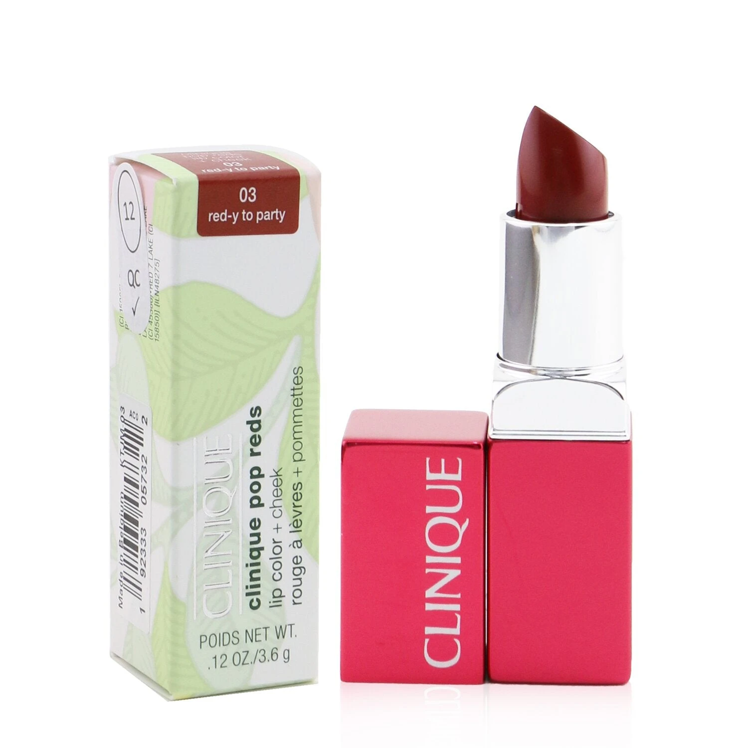 Clinique Clinique Pop Reds Lip Color + Cheek - # 03 Red-y To Party 3.6g/0.12oz 4 Clinique Clinique Pop Reds Lip Color + Cheek - # 03 Red-y To Party 3.6g/0.12oz - Image 2