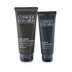 Clinique Men Cleanse + Hydrate Set: Face Wash Oily Skin Formula 200ml + Oil-Free Moisturizer 100ml 2pc
