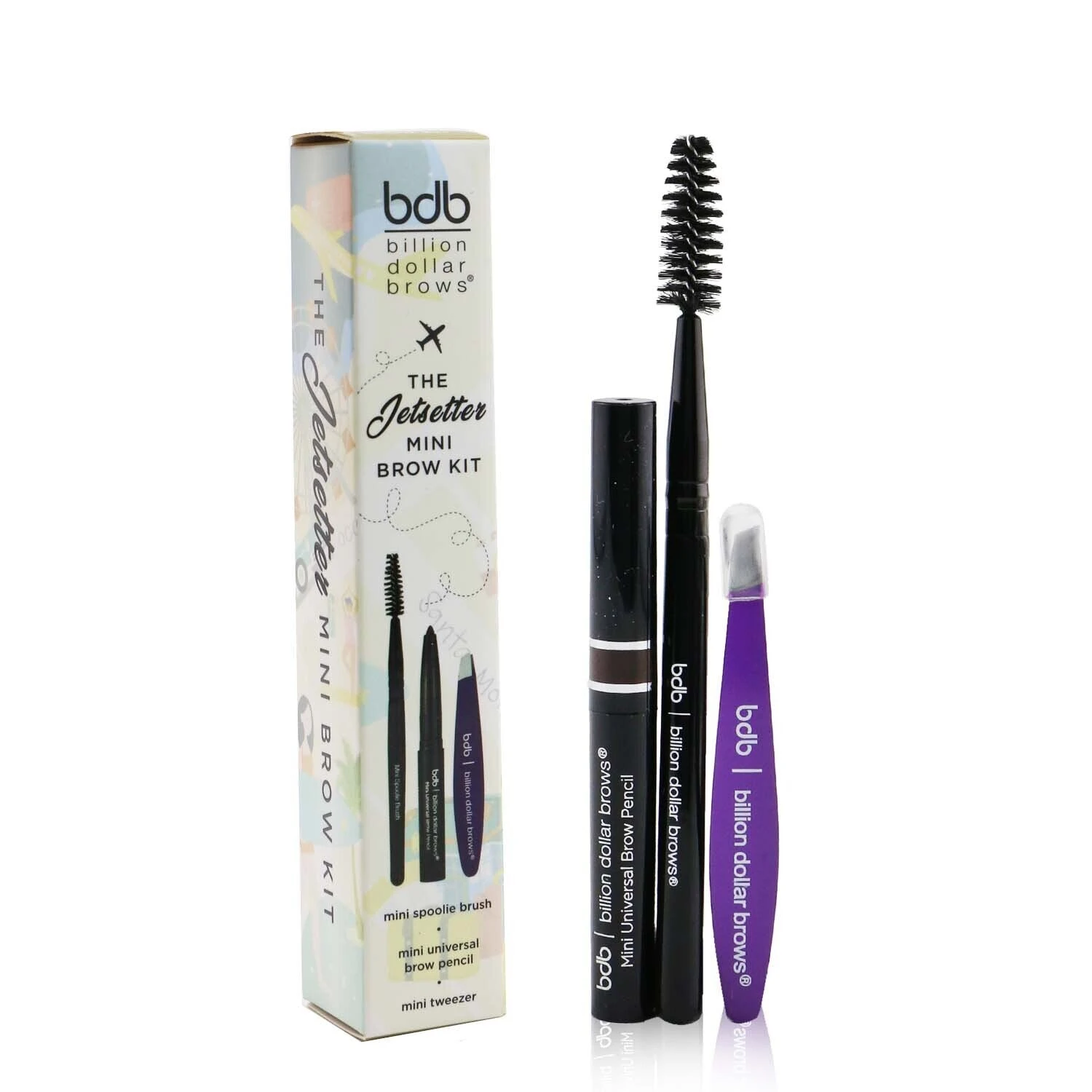 Billion Dollar Brows The Jet Setter Kit (Mini Universal Brow Pencil + Mini Tweezer + Mini Spoolie Brush) 3pcs 4 Billion Dollar Brows The Jet Setter Kit (Mini Universal Brow Pencil + Mini Tweezer + Mini Spoolie Brush) 3pcs - Image 2
