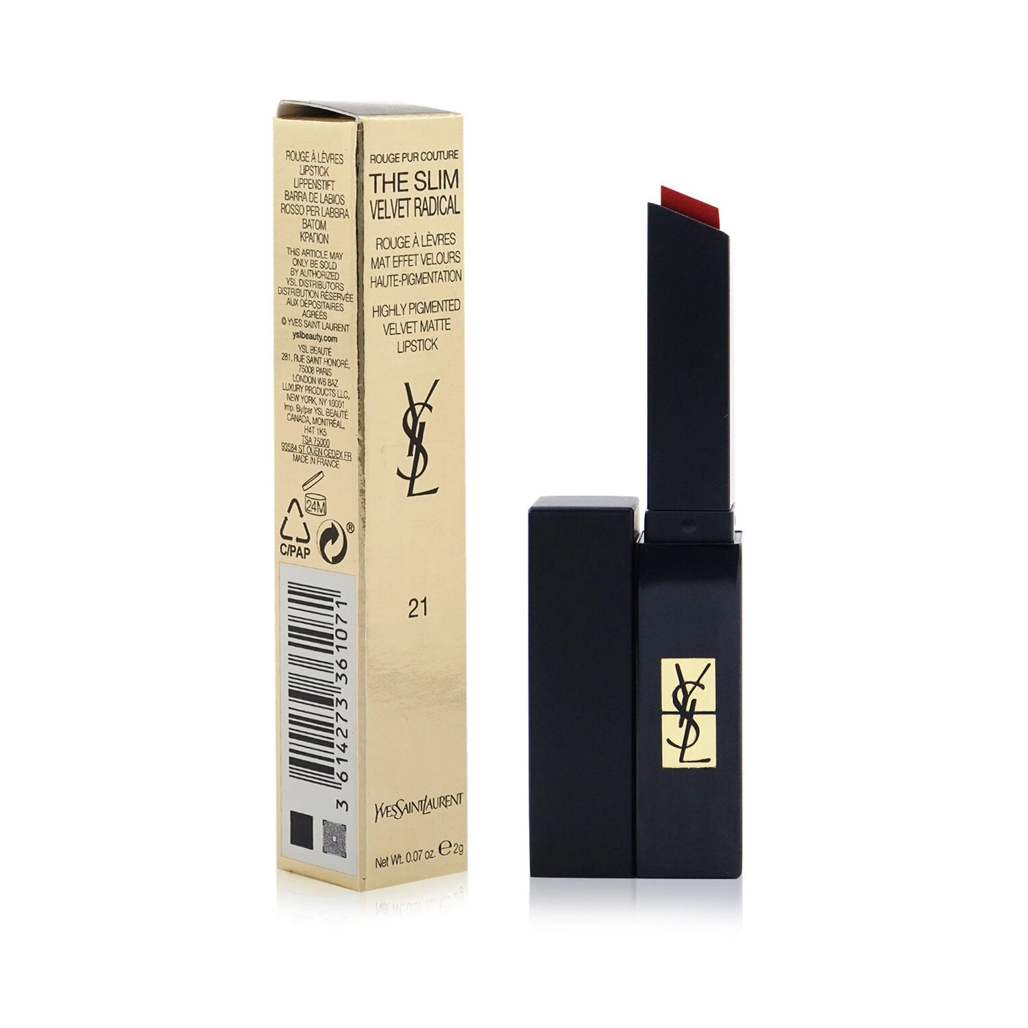 Yves Saint Laurent Rouge Pur Couture The Slim Velvet Radical Matte Lipstick - # 305 Orange Surge 2g/0.07oz 7 Yves Saint Laurent Rouge Pur Couture The Slim Velvet Radical Matte Lipstick - # 305 Orange Surge 2g/0.07oz - Image 5