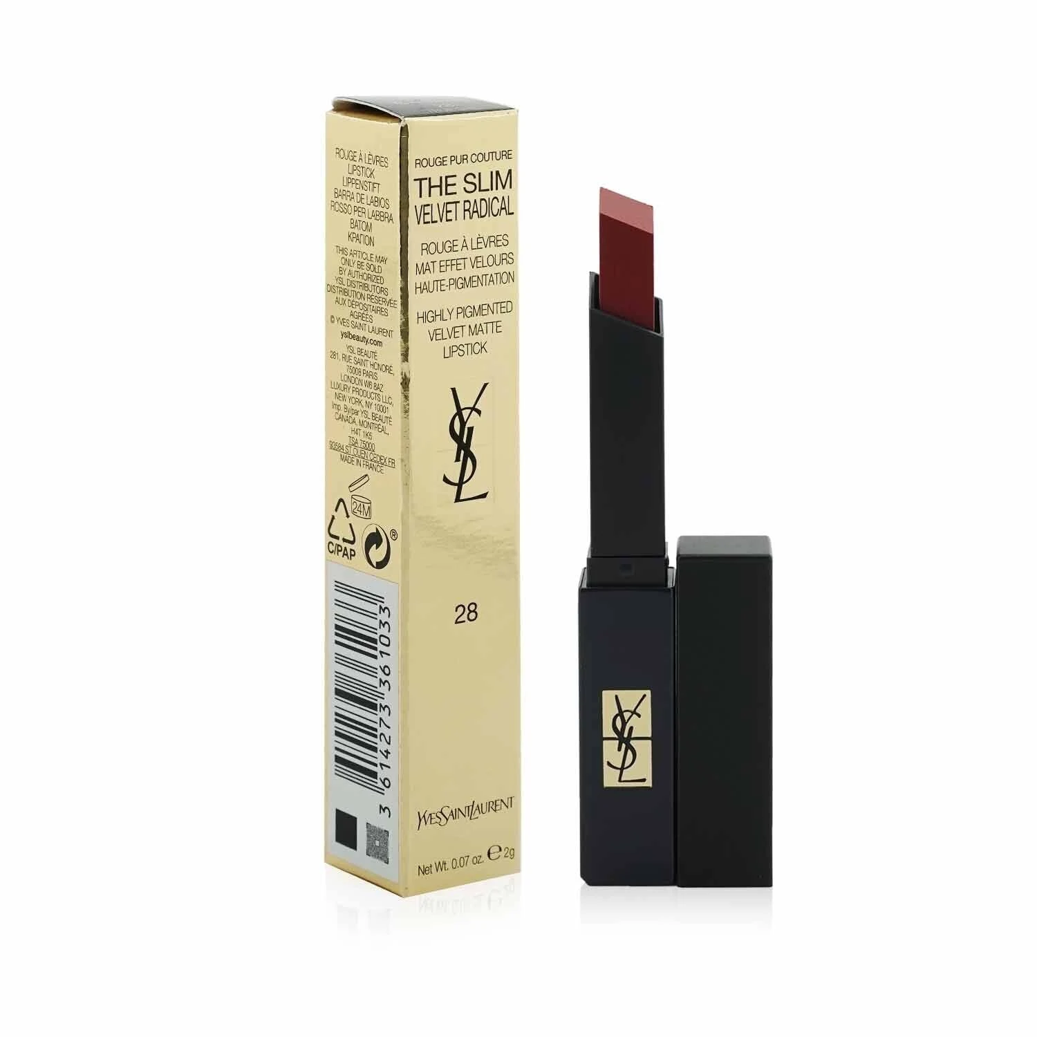 Yves Saint Laurent Rouge Pur Couture The Slim Velvet Radical Matte Lipstick - # 305 Orange Surge 2g/0.07oz 10 Yves Saint Laurent Rouge Pur Couture The Slim Velvet Radical Matte Lipstick - # 305 Orange Surge 2g/0.07oz - Image 8