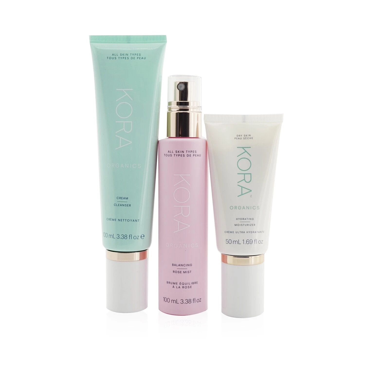 Kora Organics 3 Step System - Dry Skin: Cream Cleanser 100ml + Balancing Rose Mist 100ml + Hydrating Moisturizer 50ml (Box Slightly Damaged) 3pcs 3 Kora Organics 3 Step System - Dry Skin: Cream Cleanser 100ml + Balancing Rose Mist 100ml + Hydrating Moisturizer 50ml (Box Slightly Damaged) 3pcs